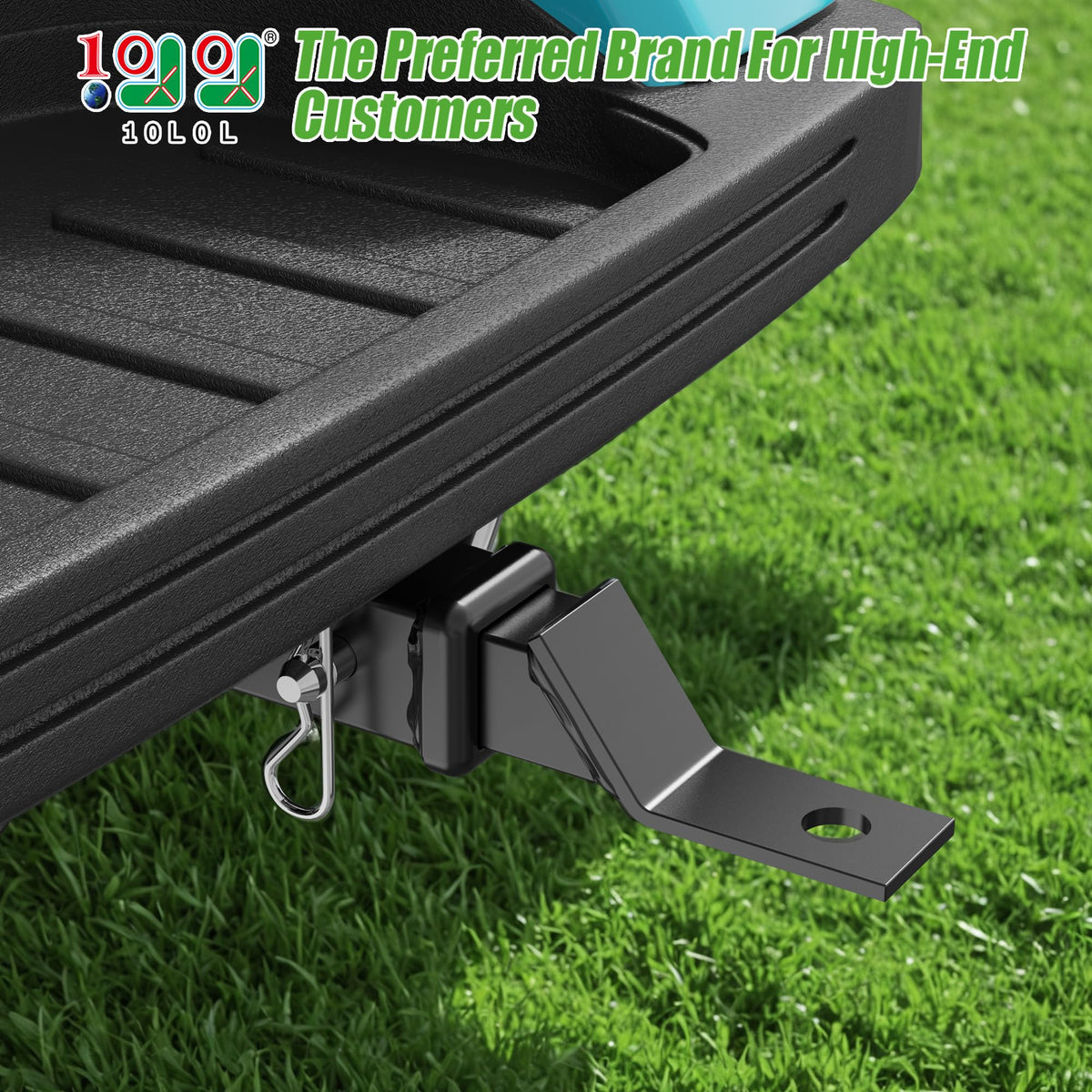 10L0L EZGO RXV hitch featuring secure locking for safe transport.