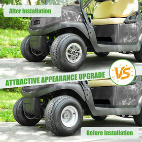 10L0L chrome hub caps for golf carts provide quick upgrade