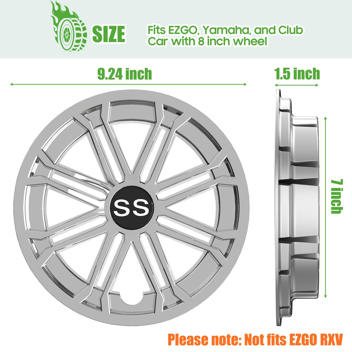 10L0L set of four hub caps protects wheels and boosts style