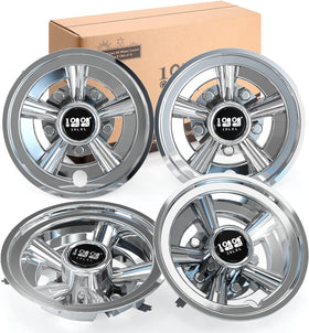 10L0L golf cart hubcap 8-inch chrome-silver adds sleek style to your ride.