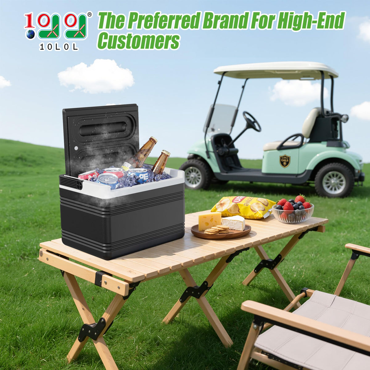 10L0L ice chest cooler with ice retention stays cold on hot courses
