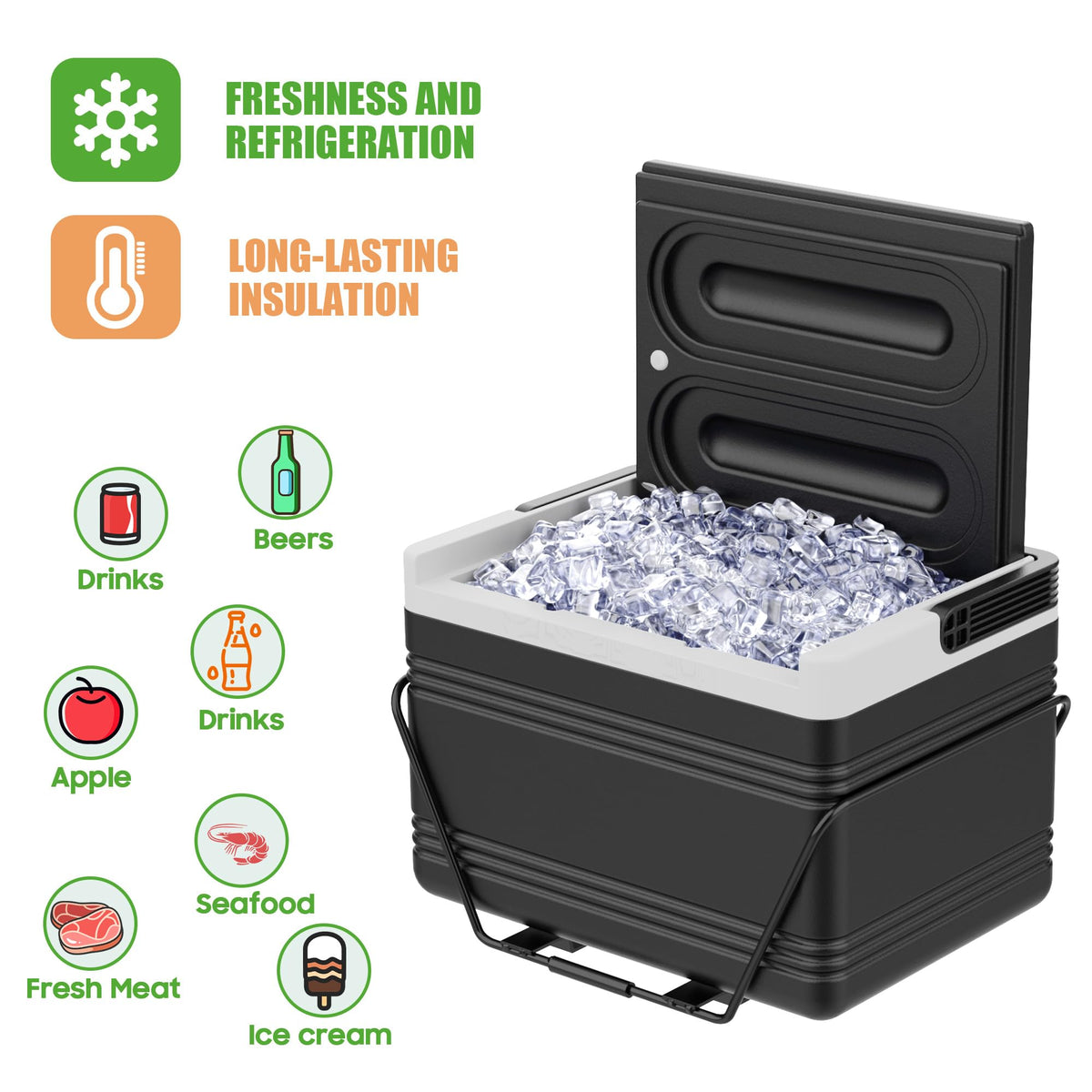 10L0L golf cart ice cooler carrying handle demonstrates portable grab and go convenience.