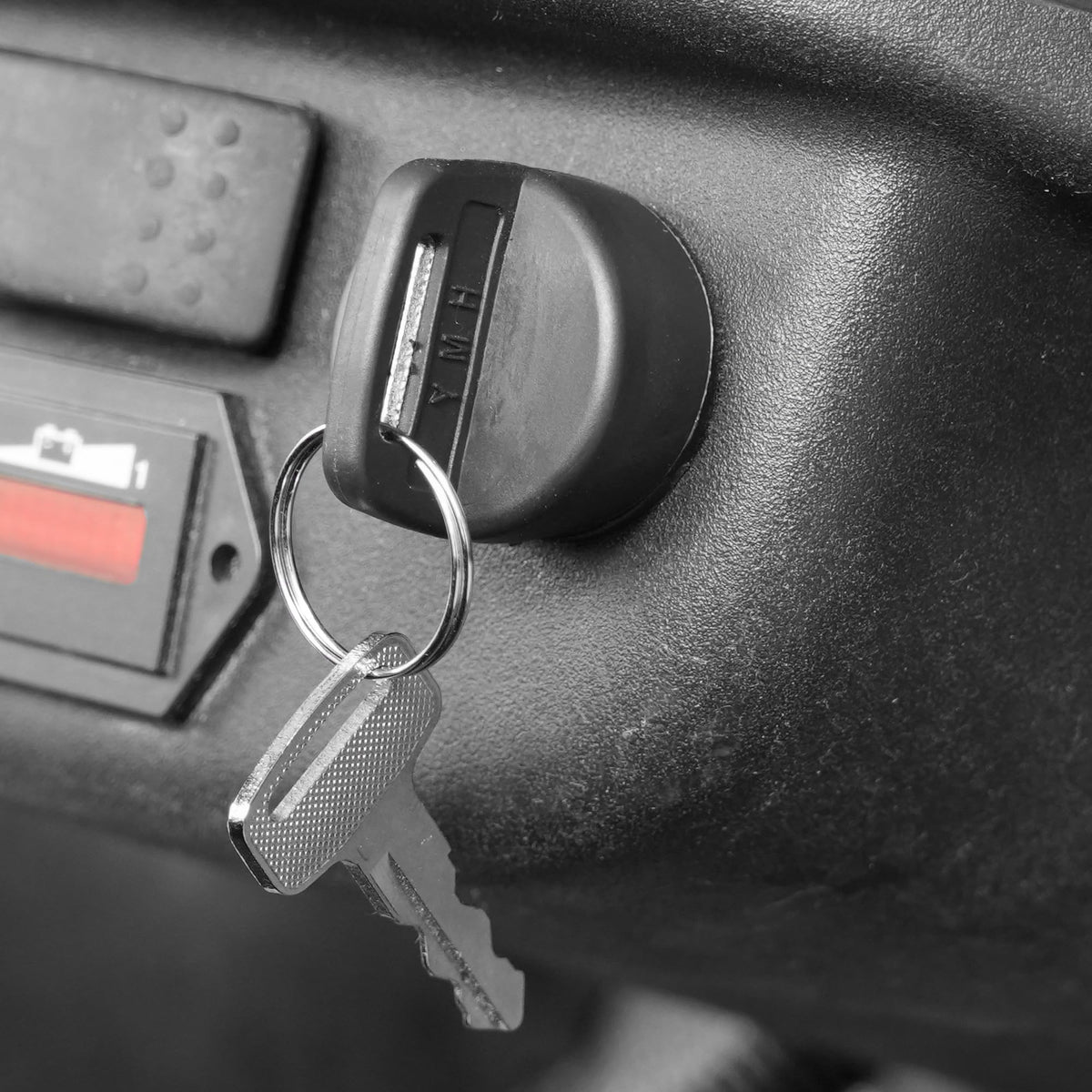 10L0L Golf Cart ignition switch front view shows compact, durable design