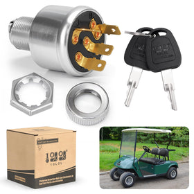 10L0L Golf Cart ignition switch front view shows secure start capability.