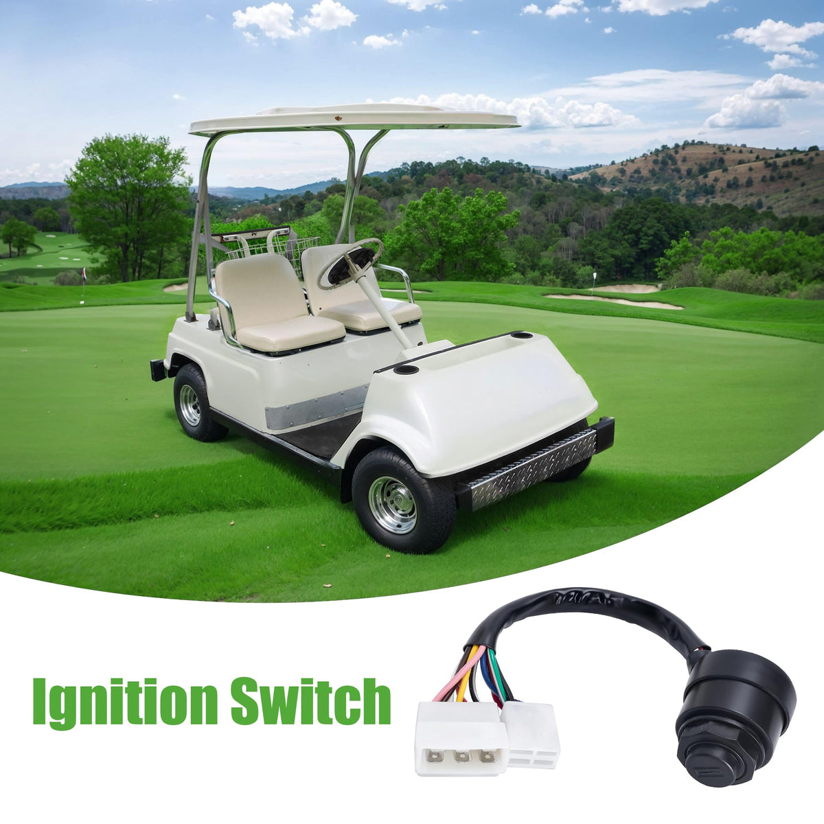 10L0L golf cart ignition switch key Yamaha G1 1979-1989 label close-up