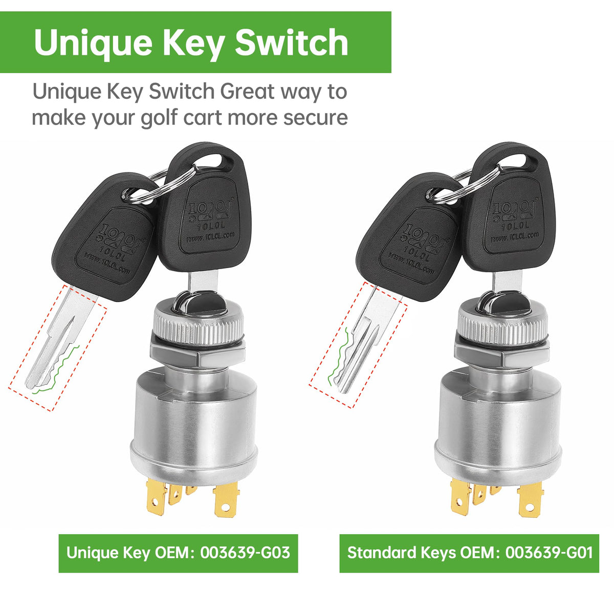 10L0L Workhorse ignition switch with sturdy 4-terminal design