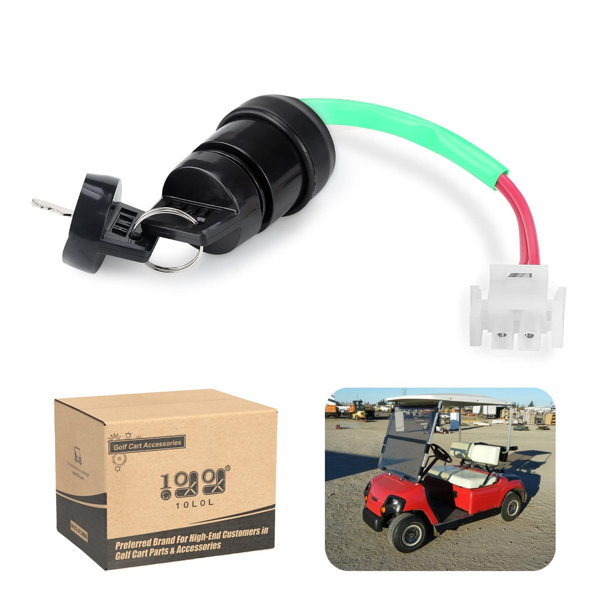 10L0L ignition switch with wire harness for Yamaha G19/G22 improves reliability.