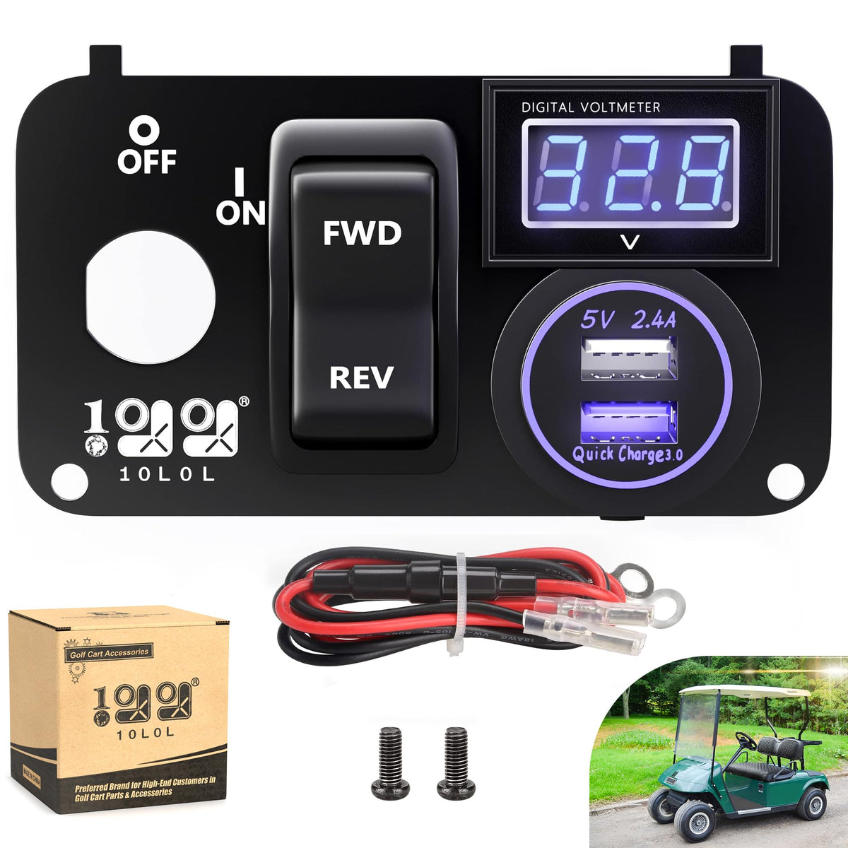 10L0L golf cart key switch console for EZGO TXT PDS with voltmeter