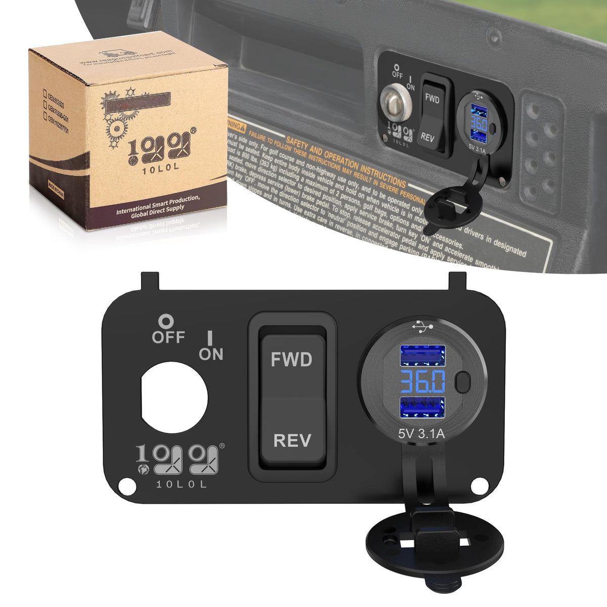 10L0L golf cart key switch plate for EZGO TXT/Medalist enables smooth on-course starts.