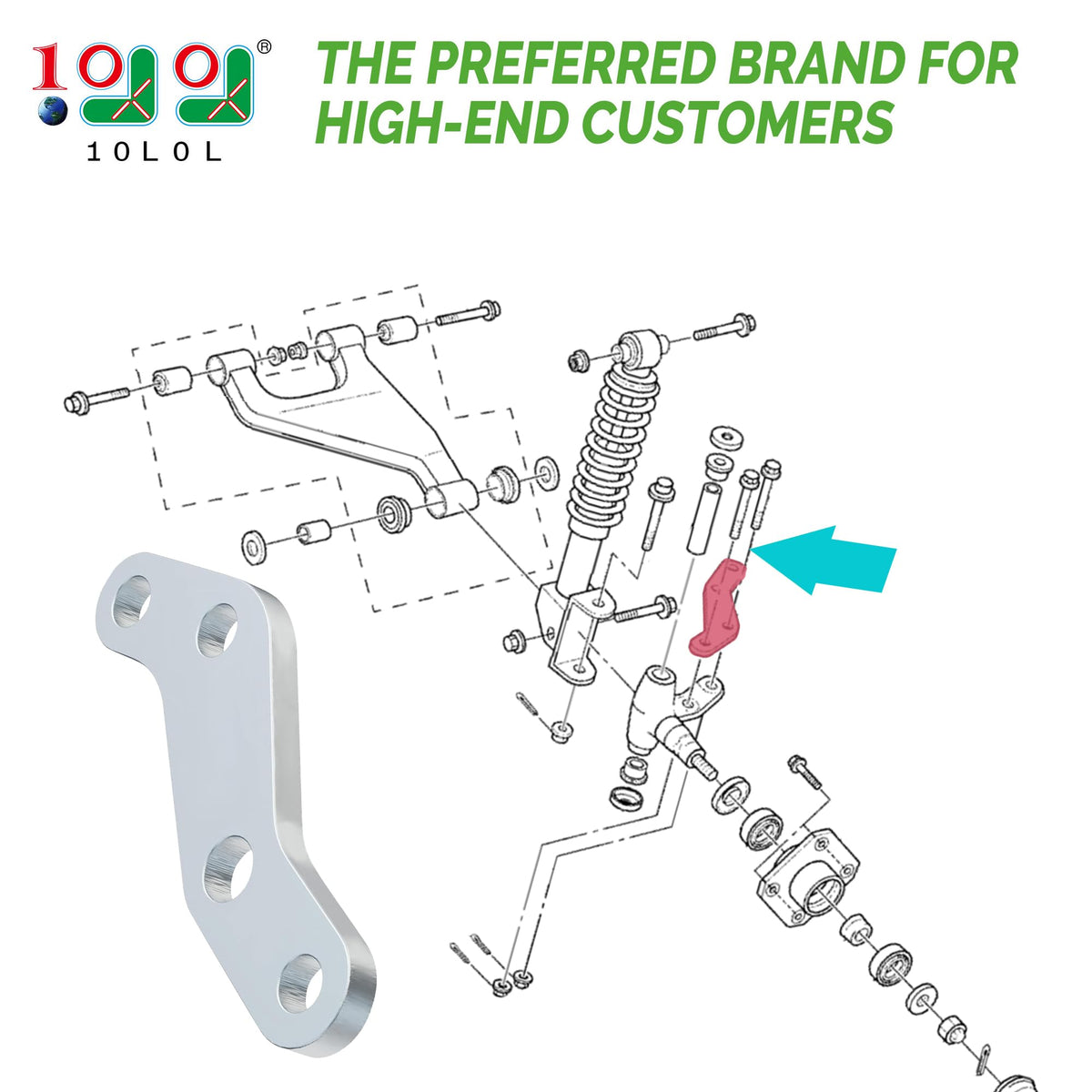 10L0L Golf Cart Knuckle Arm Yamaha G29 Drive passenger-side with durable construction.