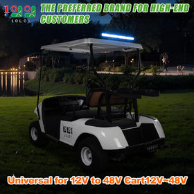 10L0L app controlled RGB roof light shown on a golf cart