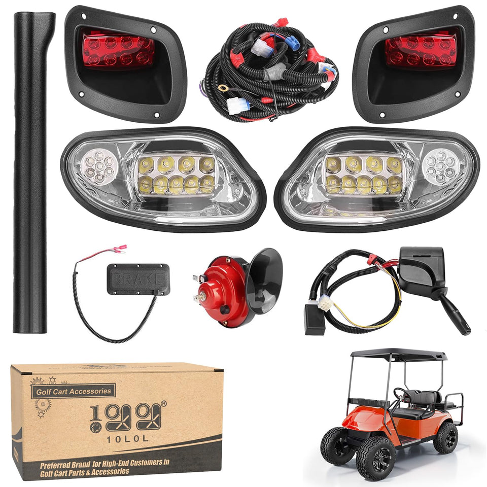 10L0L front headlights improve night visibility for EZGO TXT