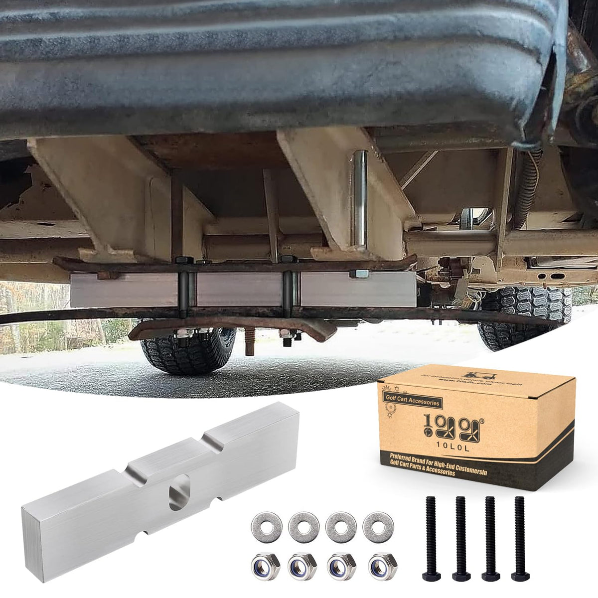 10L0L Golf Cart Low Pro Front End Lift Block for Club Car DS front clearance.
