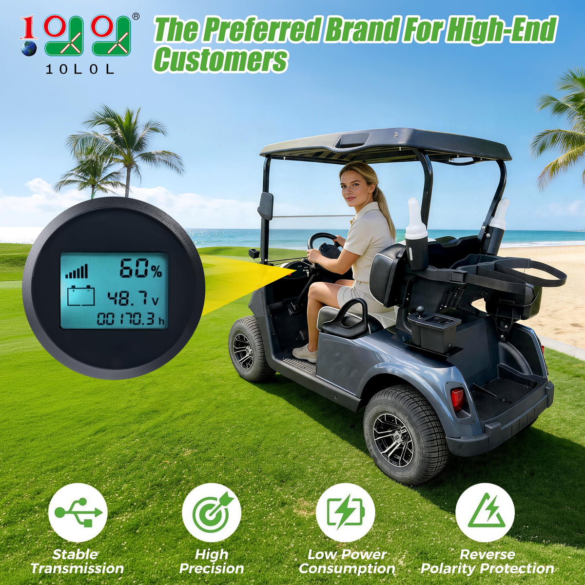 10L0L battery indicator OEM replacement for EZGO RXV retrofit
