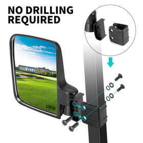 10L0L golf cart mirror 180-degree view for wide-angle awareness