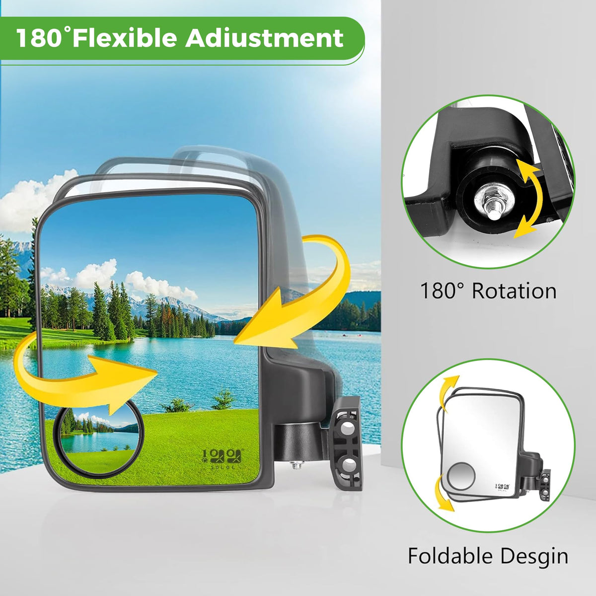 10L0L anti-fog ready mirror maintains clarity in rain