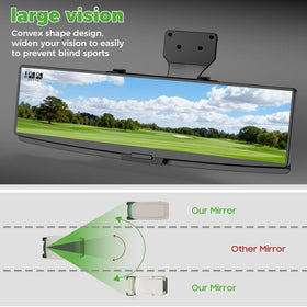 10L0L convex lens 16.5-inch rear-view covers wide angles on EZGO/Club Car/Yamaha