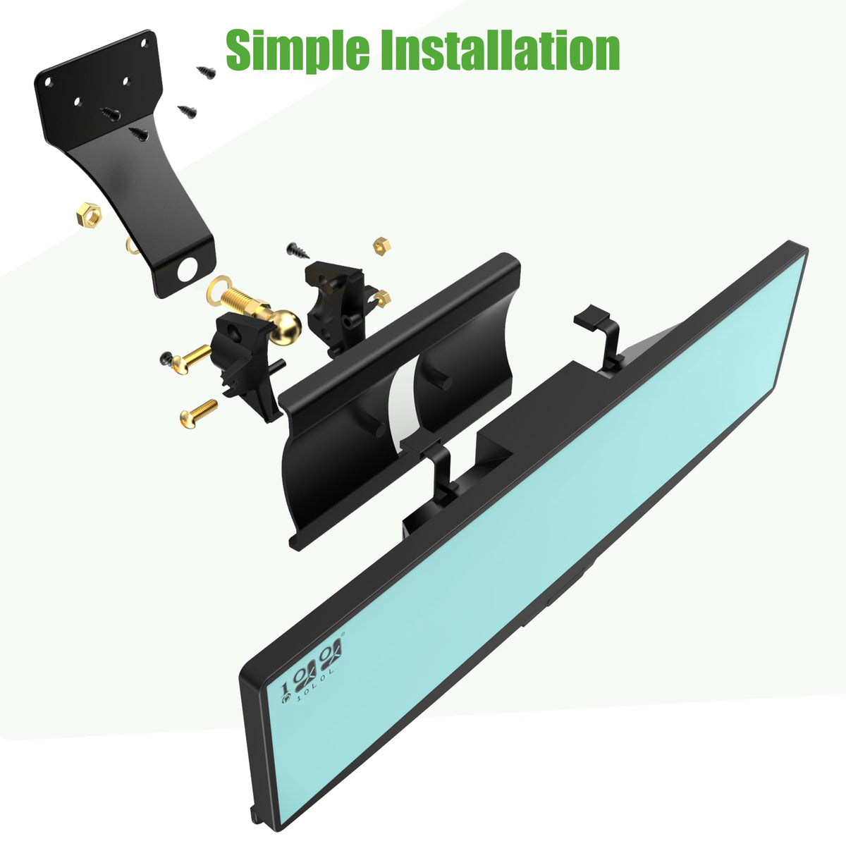 10L0L convex wide-angle mirror provides expansive, distortion-free field of view.