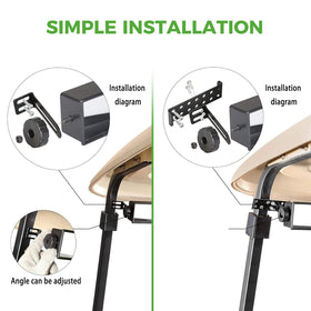 10L0L golf cart mirror includes drilling instructions and hardware