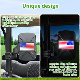 10L0L Golf Cart Mirror easy clip install fits most rails quickly