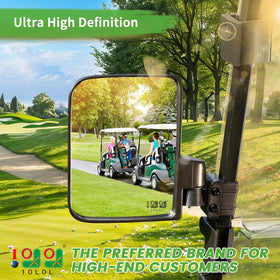 10L0L golf cart mirror no-drill install demonstrates quick setup