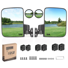 10L0L golf cart side mirror with no-drill install for universal fit and wide view