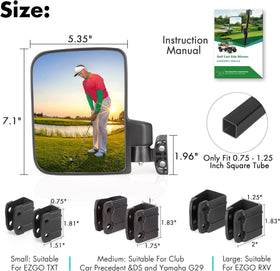 10L0L golf cart mirror sturdy PP housing resists weather and impact