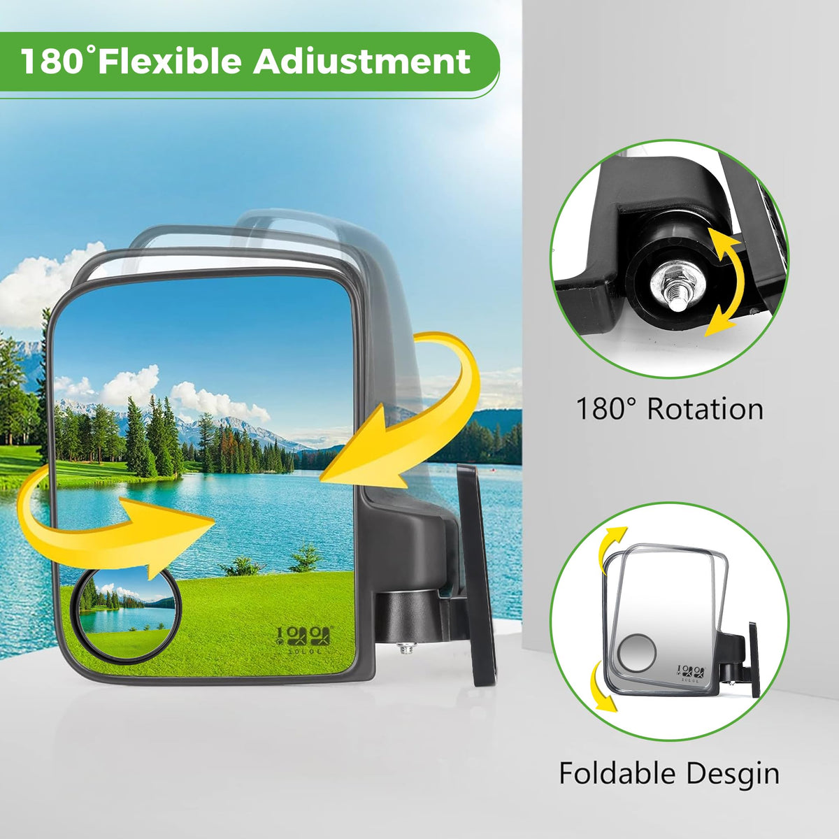 Real glass lens on 10L0L mirror delivers crisp rear visibility.