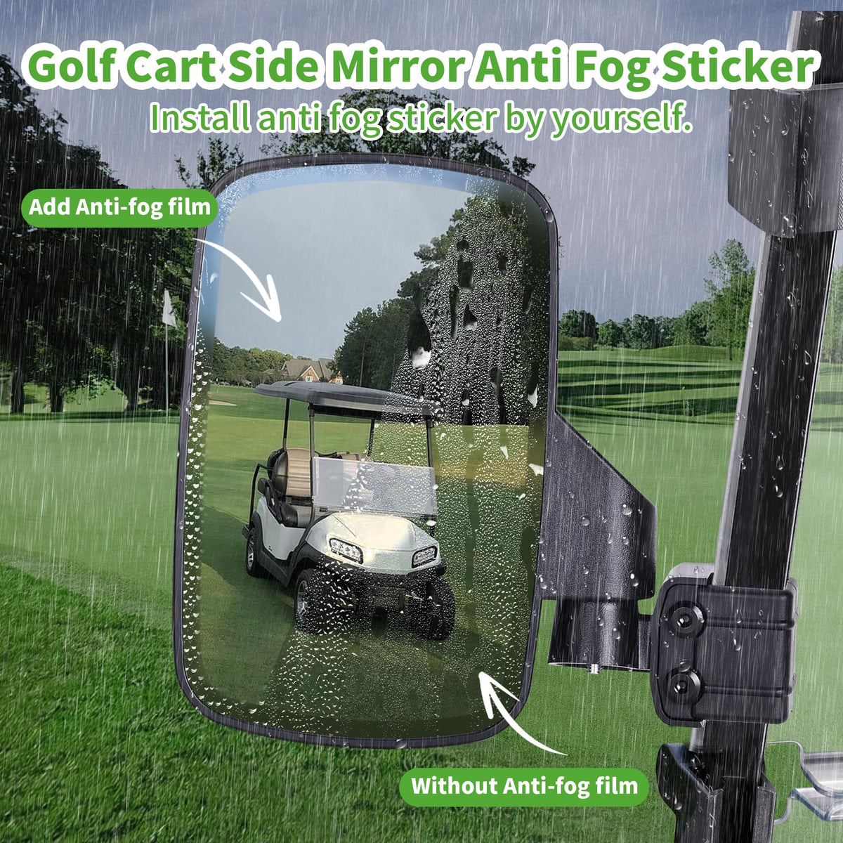 10L0L Golf Cart Mirror shatterproof glass reduces breakage risk