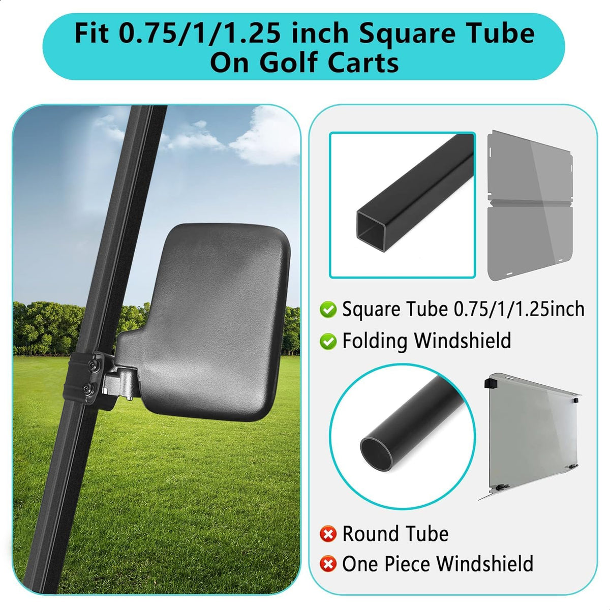 10L0L 180° adjustable mirror reduces blind spots while driving.