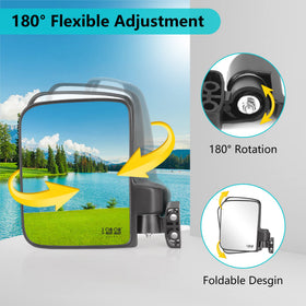 10L0L side mirrors fold to clear narrow aisles and prevent impact.