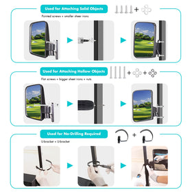 10L0L golf cart mirror size 7.1 by 5.5 inches for broad view