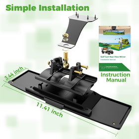 10L0L golf cart mirror with light bead provides illumination for night driving