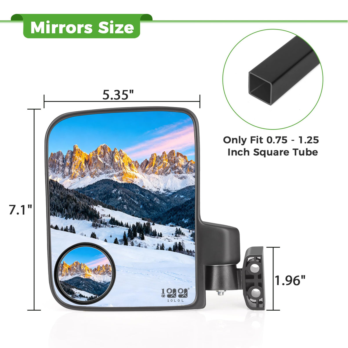 10L0L Golf Cart Mirrors blind-spot option aids safer passing.