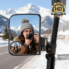 10L0L Golf Cart Mirrors easy installation with no drilling required.