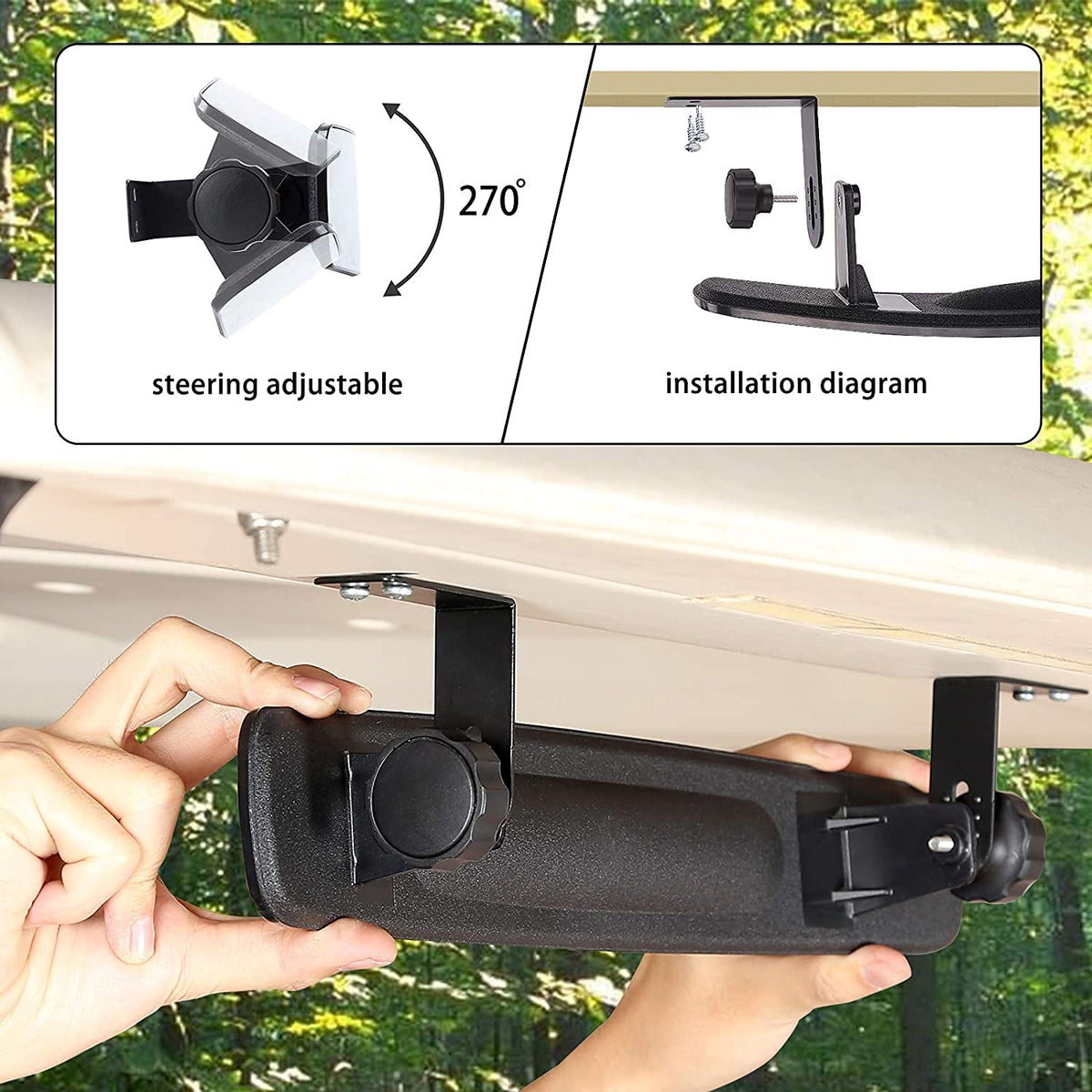 10L0L easy-installation golf cart mirrors with clear instructions.