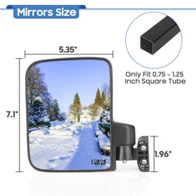 10L0L Golf Cart Rear View Mirror with 150-degree coverage for spotting traffic.