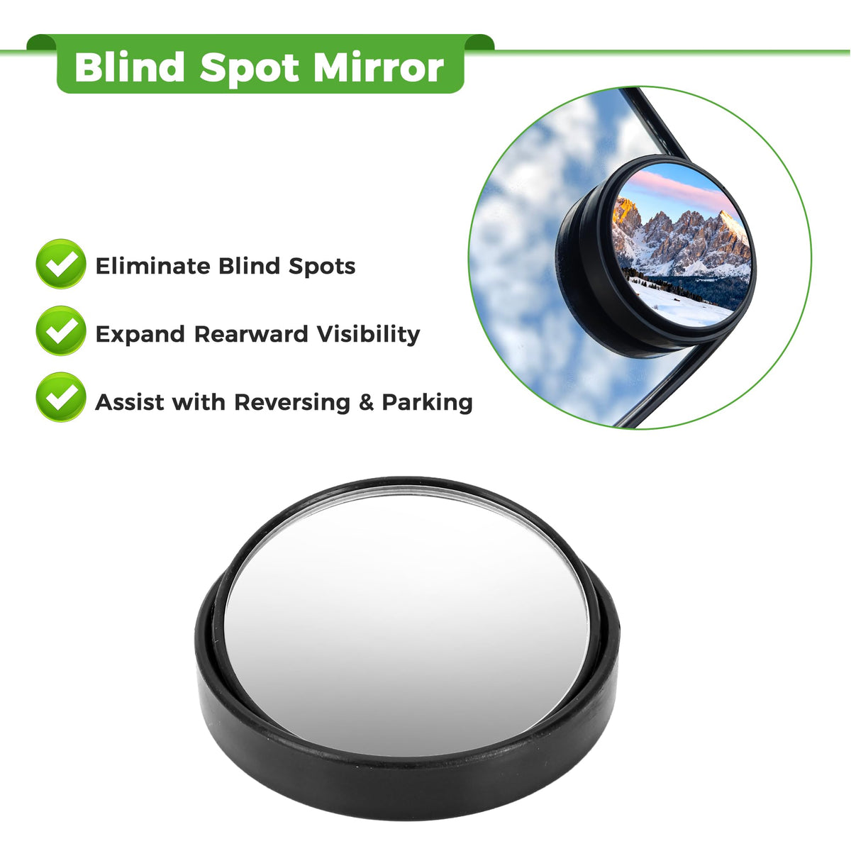 10L0L Golf Cart Mirrors shatterproof glass maintains clarity in sun and rain.