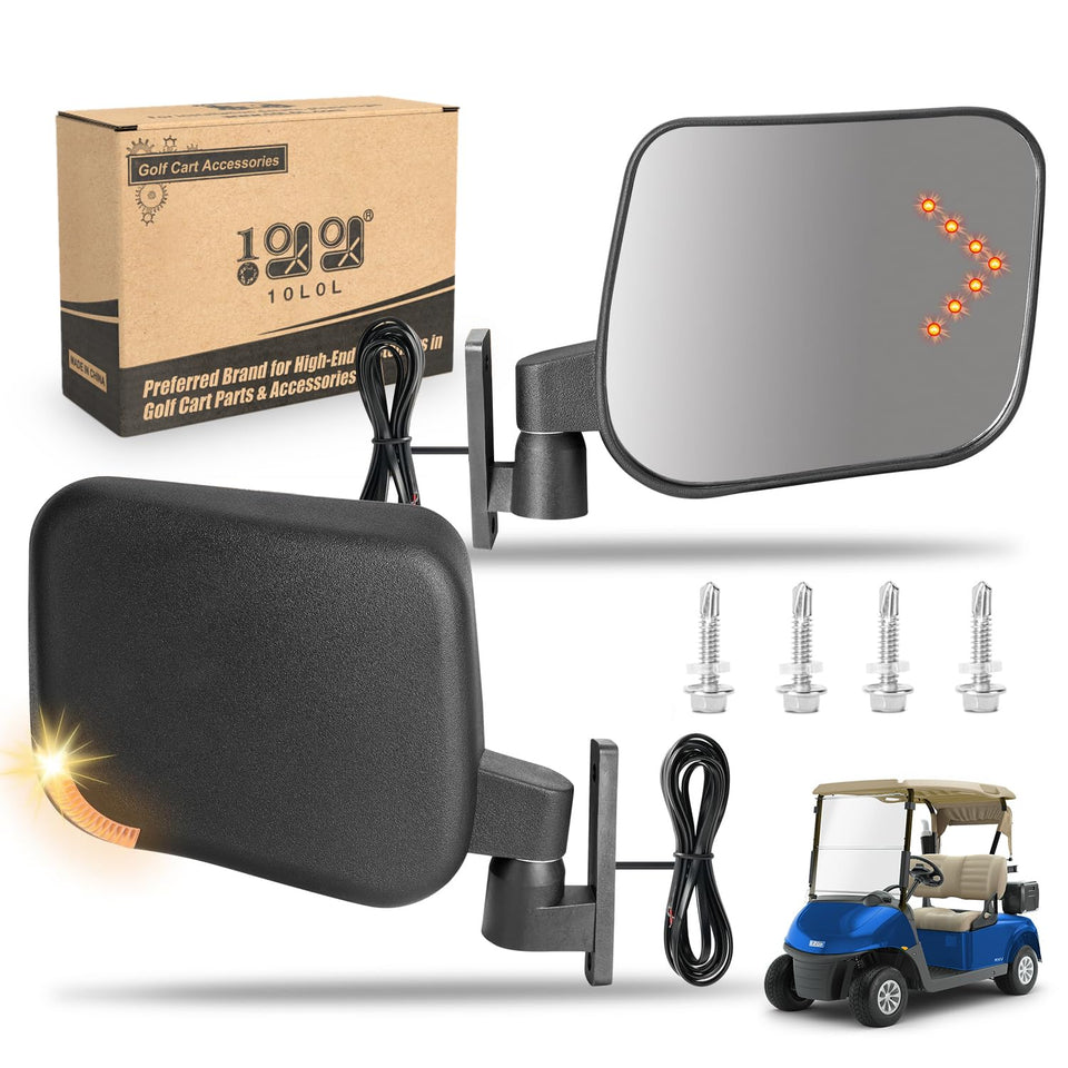 10L0L golf cart mirrors side view set enhances rear visibility while driving
