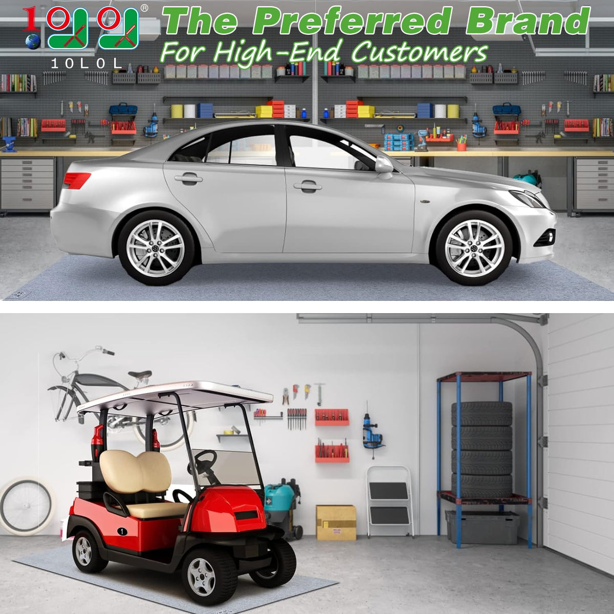 10L0L golf cart parking mats absorbent layer detail demonstrates quick cleanup after leaks.
