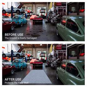 10L0L golf cart parking mats cut-to-fit flexibility for custom garage layouts.
