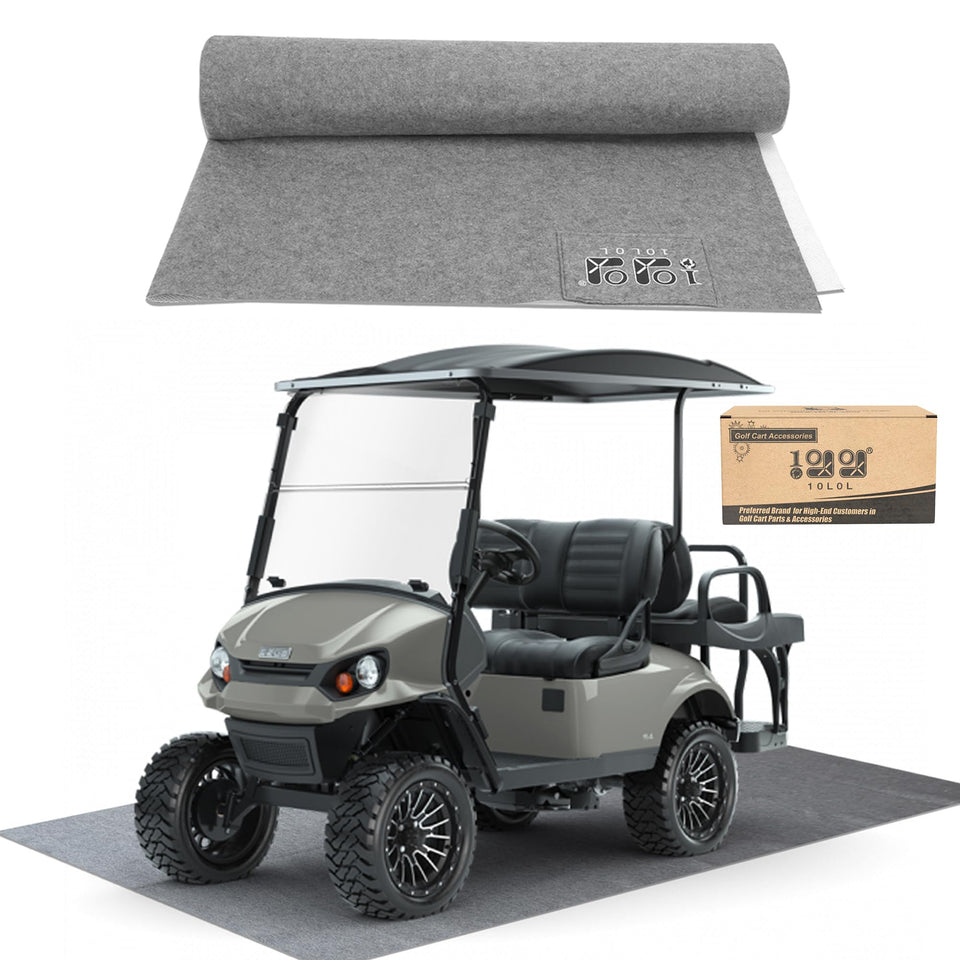 10L0L golf cart parking mats front view highlights absorbent surface for garage spills.