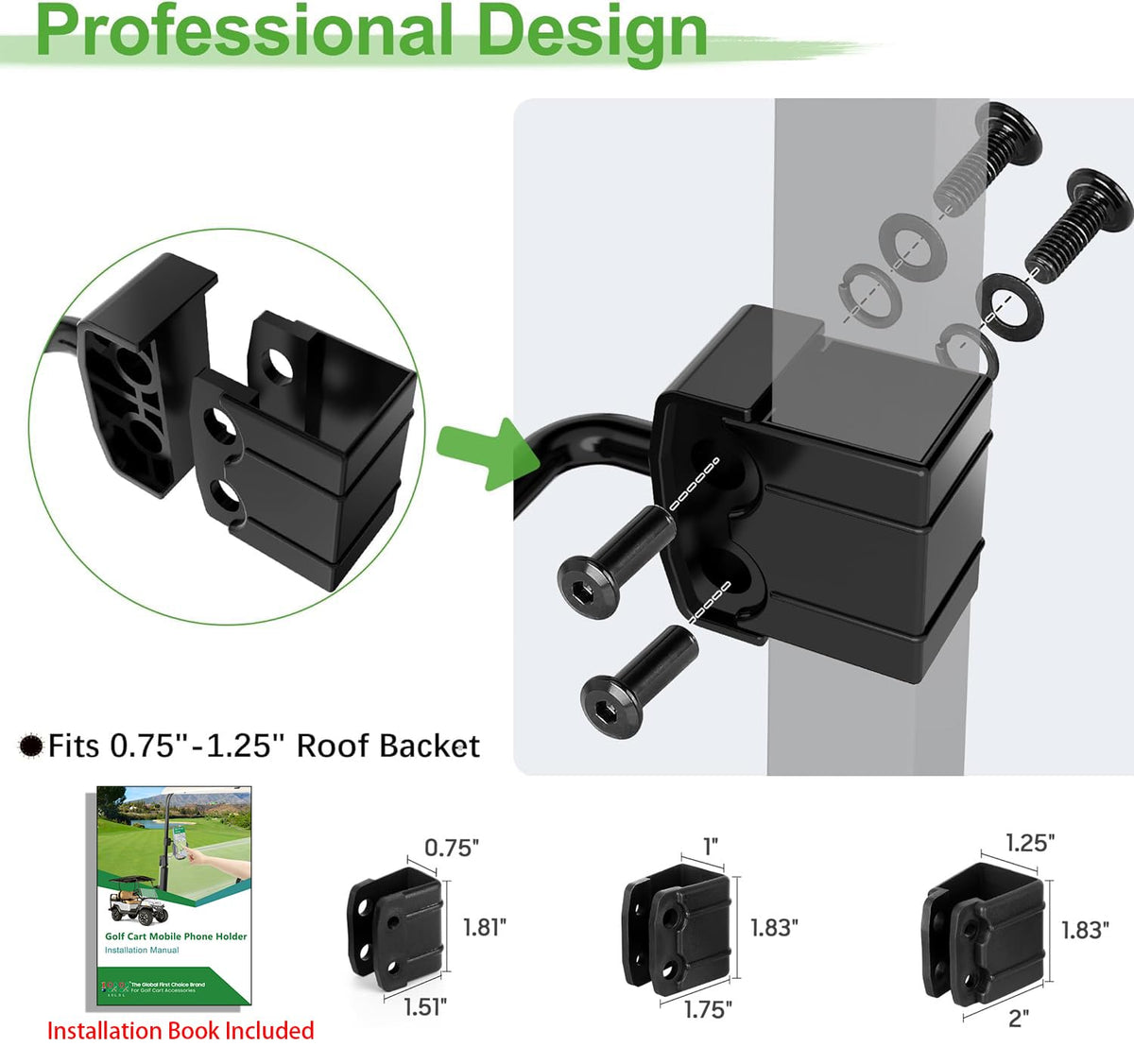10L0L golf cart phone holder easy-installation with no drilling required