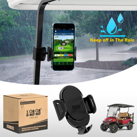 10L0L golf cart phone holder with one-button release for quick access