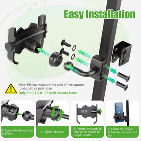 Adjusts to horizontal or vertical cart bars for stable placement on diverse carts