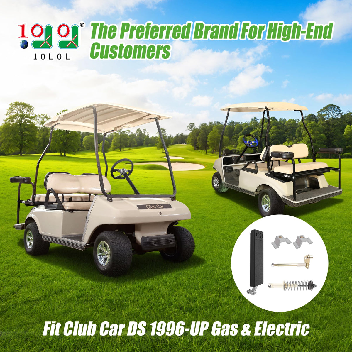 10L0L Golf Cart Pivot Rod Assembly image highlights smooth operation during acceleration.