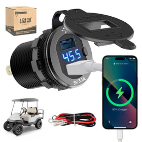 10L0L golf cart quick charge dual USB ports for fast simultaneous charging.