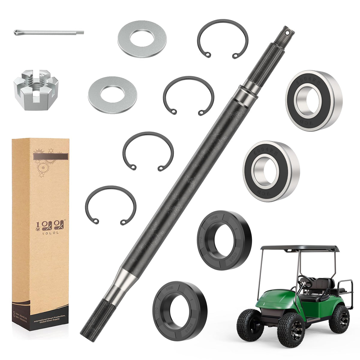 10L0L rear passenger-side axle kit for EZGO TXT with OEM-fit components