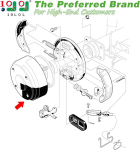10L0L brake drum for Club Car DS 1995-up, back view, OEM compatibility