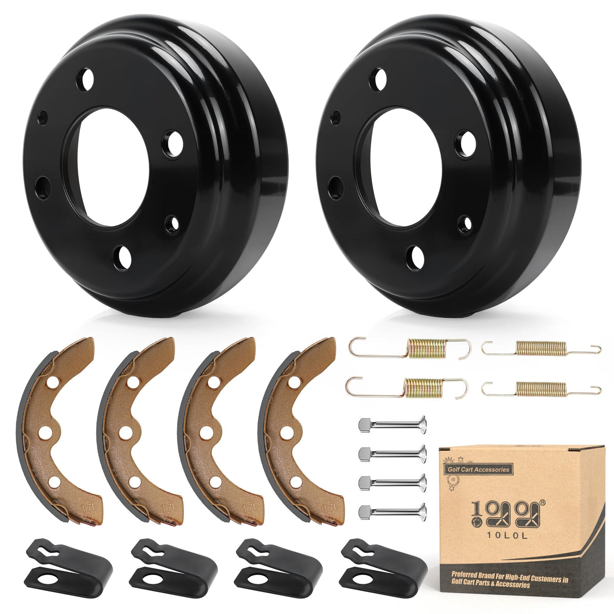 10L0L rear brake drum left side for Club Car DS, OEM-style replacement.
